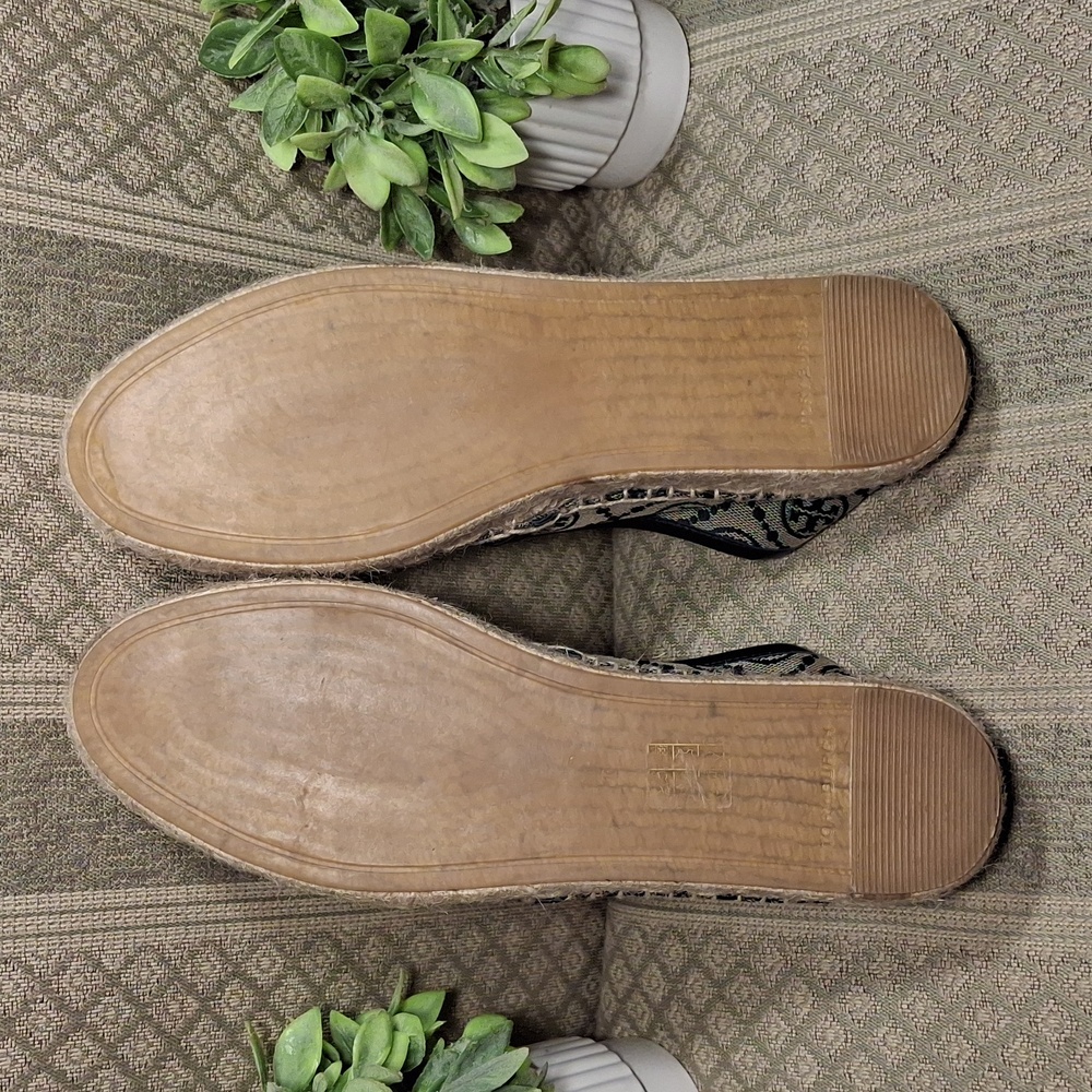 Tory Burch Beige and Black Logo Espadrilles - Picture 7 of 16